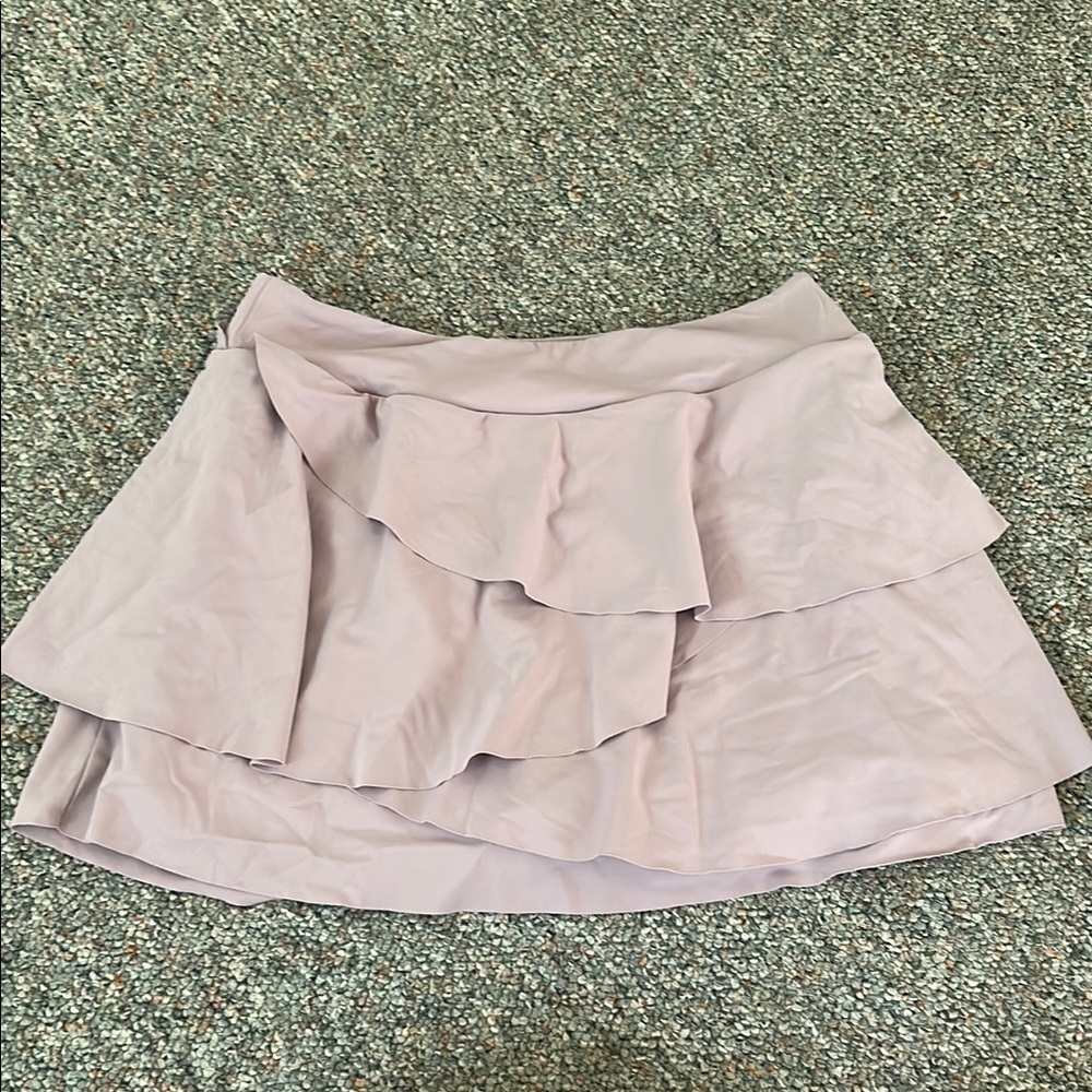 HALARA Pink Bubble Mini Skirt with Ruffled Tiers